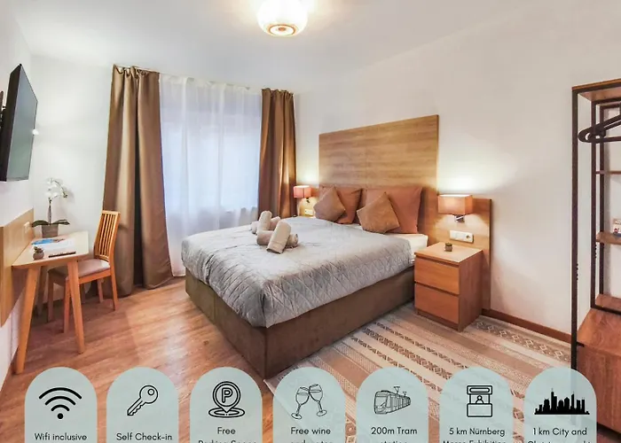 Falk Homes- Luxus City Apartment, Ideal Fuer Geschaeftsreisende & Familien - Nahe Messe, Mit Balkon, Arbeitsplatz & Parkplatz Im Zentrum Nuernbergs, Self Check-In