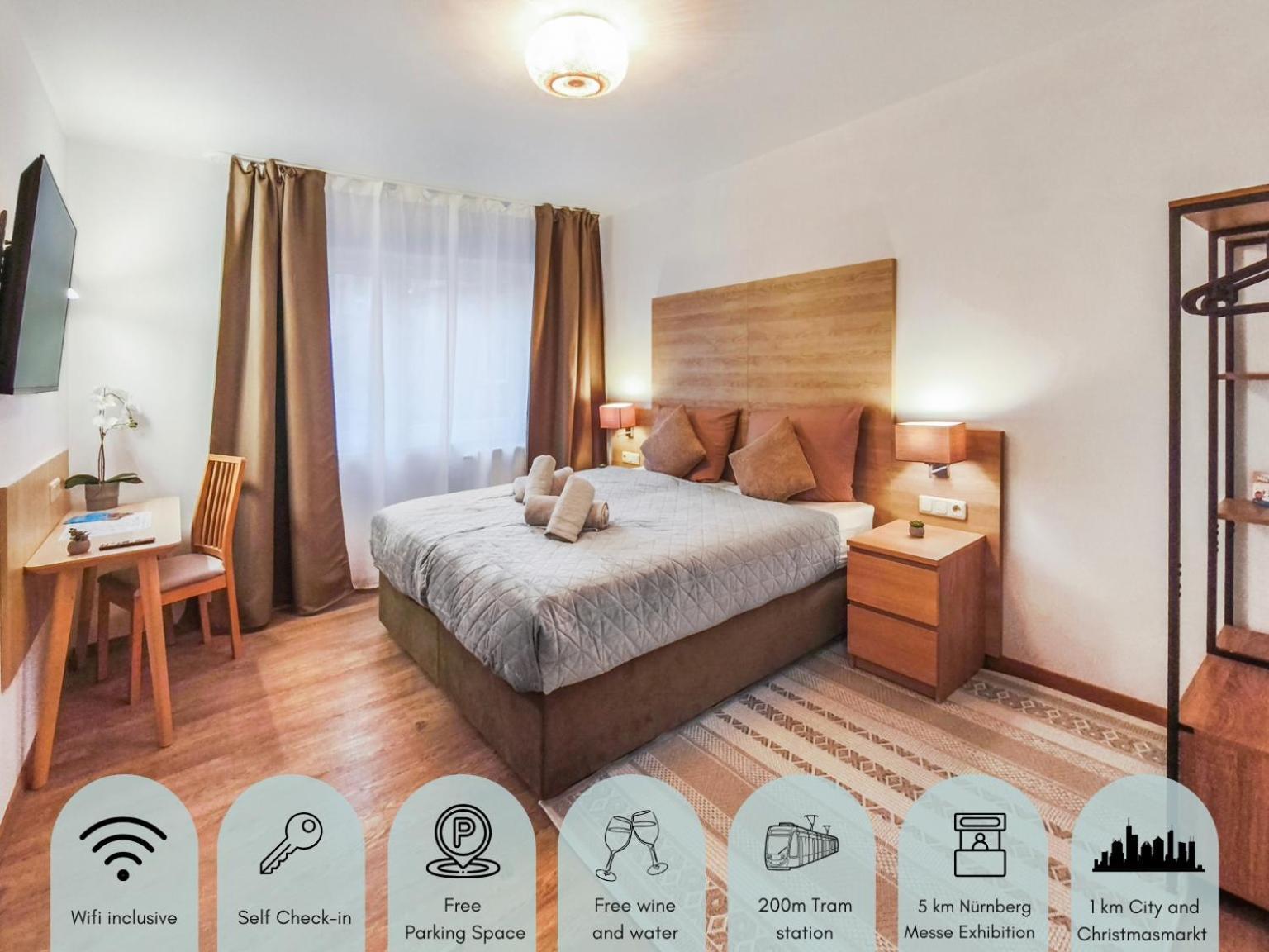 Falk Homes- Luxus Apartment, Ideal Fuer Geschaeftsreisende & Familien - Nahe Messe, Mit Balkon, Arbeitsplatz & Parkplatz Im Zentrum Nuernbergs, Self Check-in Apartment *